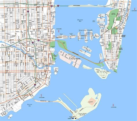 Miami Downtown Aaccessmaps Miami Florida Cruise Port Map
