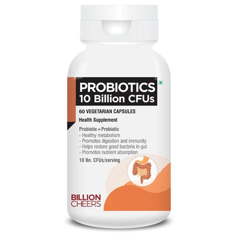 Probiotics 10 Billion Cfus Per Capsules Treatment Digestion Health At