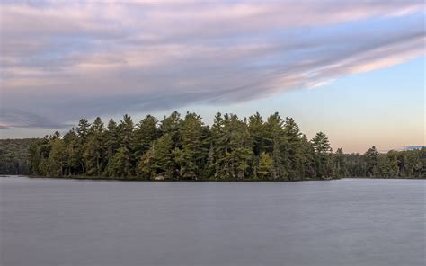 Download Wallpaper 3840x2400 Forest Trees Island Lake Landscape 4k