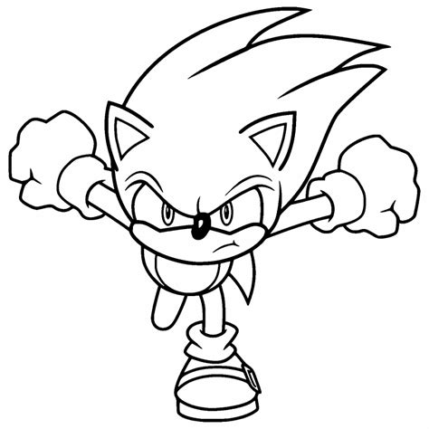 Sonic Hedgehog Coloring Pages Running