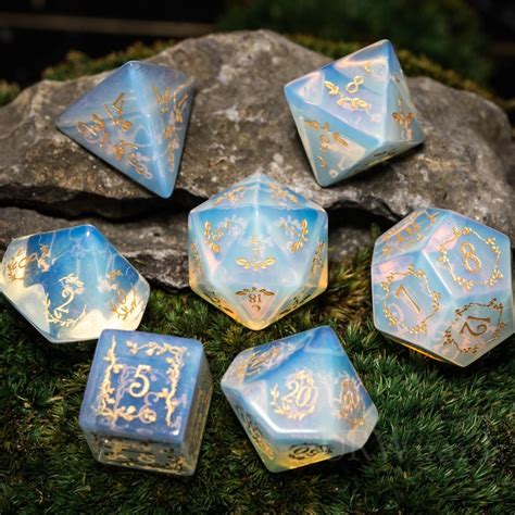 Full Set Opalite Polyhedral Dice Set Gemstone Set Dungeons Etsy