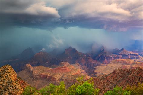 Aqua Storm Cloud Over Grand Canyon Fine Art Photo Print Joseph C Filer