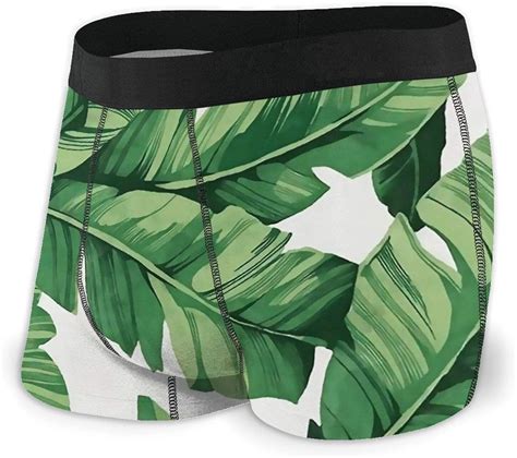 Boxer Briefs For Men Tropical Leaves Green Comfortable Brief With