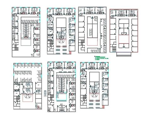 Corporate Office Building Multi Level Floor Plan Cad