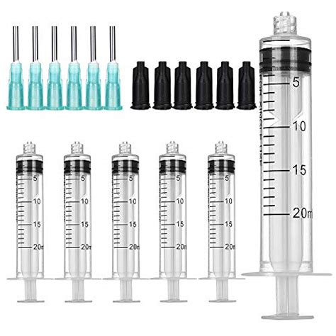 20 Mlcc Syringes Set 14g Blunt Tip Needle With Storage Caps Luer