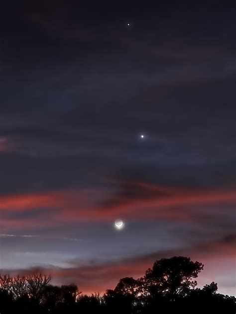 Moon And Planets In Night Sky North Of Ocala Ocala