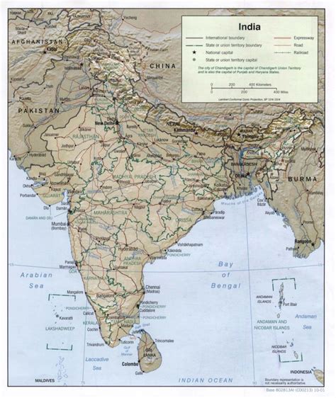 Map Of Relief India Maps Of India