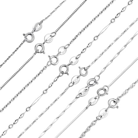 Genuine 925 Sterling Silver Chains 8 Styles Jewelry Addicts