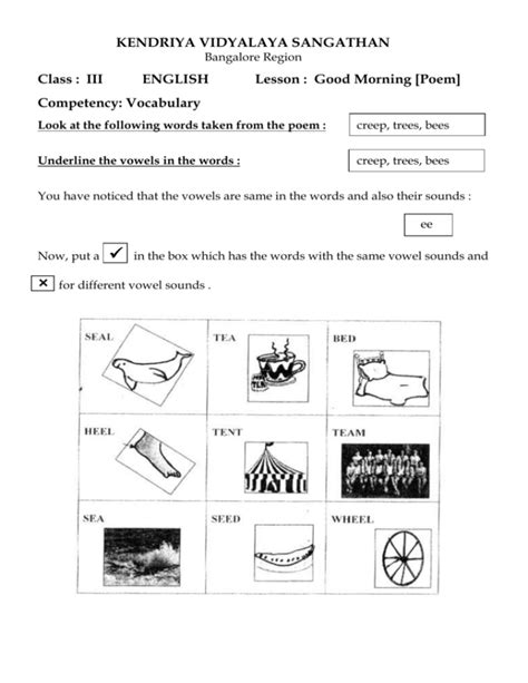 Kv Worksheets For Class 3 English Pdf Eric Flannerys English Worksheets
