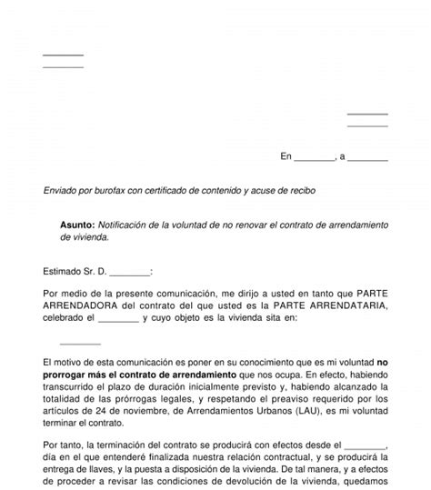 Escrito De Rescision De Contrato De Alquiler Actualizado Agosto 2022 Images