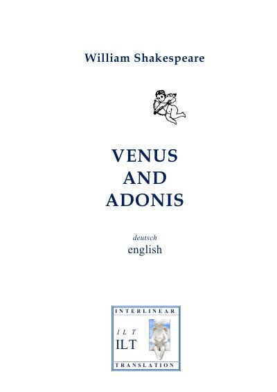 Venus And Adonis Von William Shakespeare Buch Epubli