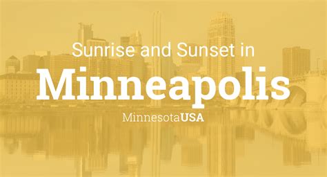 Sunrise And Sunset Times In Minneapolis