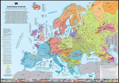 Poster Carte Ethnographique Des Peuples Et Régions Deurope