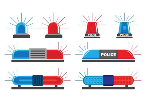 Police Lights Vector Icons Set 144953 Vector Art At Vecteezy