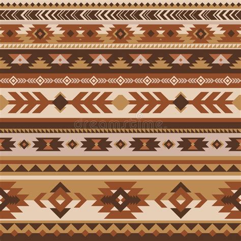 Aztec Seamless Pattern On Hot Color With Arrow Stock Illustration