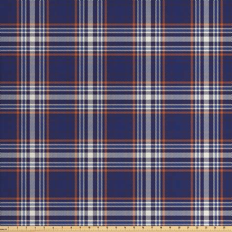 Checkered Fabric By The Yard Abstract Striped Design Scottish Culture