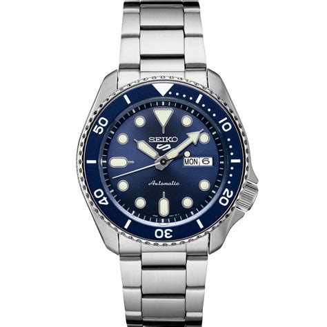 seiko 5 sports 42 5mm stainless steel watch blue sunray dial srpd51 borsheims