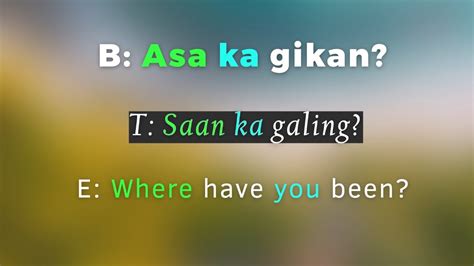 Learning Cebuano Bisaya Sentences With Tagalog English Translation