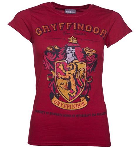 Womens Heather Red Harry Potter Gryffindor Team Quidditch T Shirt