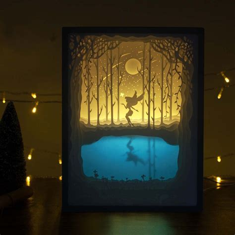 Fairy Lights 7 Sheets Paper Cut Light Box 3d Shadow Frame Tale Elf