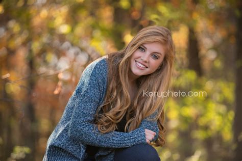 Sidney Senior Portrait Fall Leaves Redhead Nature Country