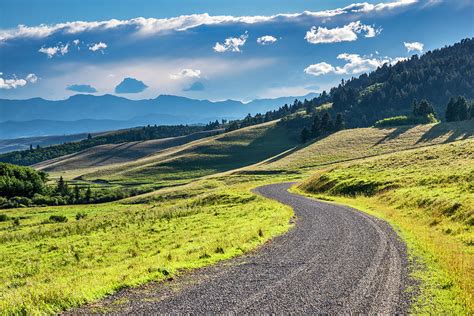 Rocky Mountains From Dirt Road In By Witold Skrypczak
