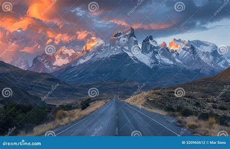 Compose A Dynamic Photograph Of A Road That Runs Directly Towards The