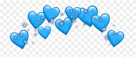 Heart Crown Emoji Blue Tumblr Sticker Adesivos Heart Graphics Light