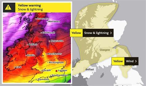Met Office Weather Warning Uk Hit With Heavy Snow And Lightning Alert