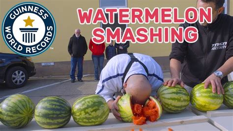Ahmed Tafzi Watermelon Smasher Guinness World Records Europe Youtube