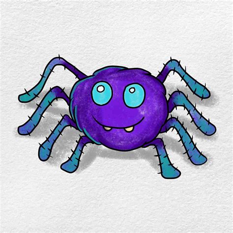 Spider Drawing For Kids Helloartsy