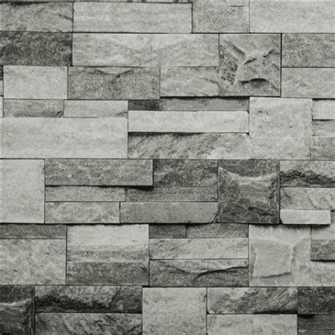 Hyfive Grey 3d Brick Effect Wallpaper Stone Effect