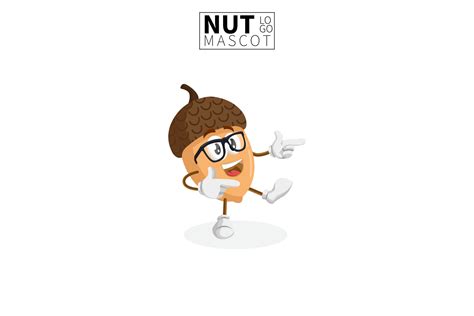Cartoon Nut Mascot Vector Illustration Of A Cute Nut Character Mascot