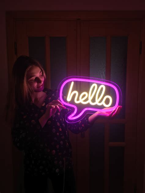 Hello Neon Sign Neon Sign Custom Neon Sign Neon Sign Etsy