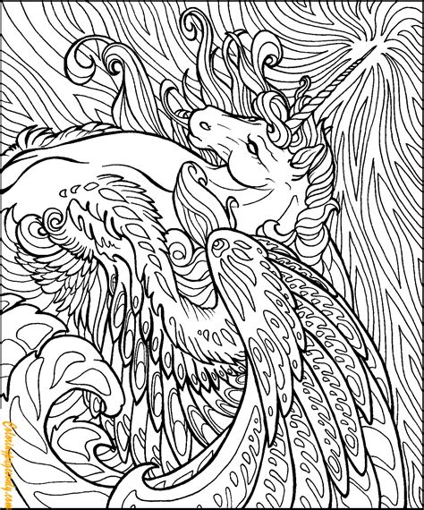 The detail in the unicorn mane would be best tackled with colored pencils or thin markers. Unicorn Horse Coloring Page - Free Coloring Pages Online