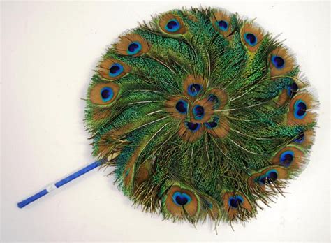 Peacock Feather Fan Elegant 41cm Height Fans Costume And Dressing