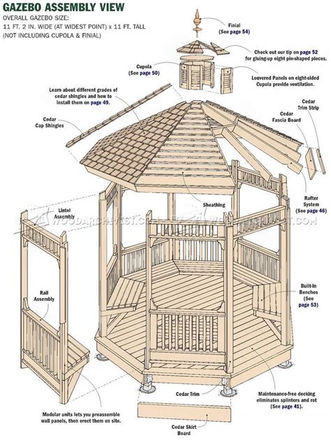 Square Gazebo Plans 10x10 Free Blueprints Octagonal Gazeboplansdesign