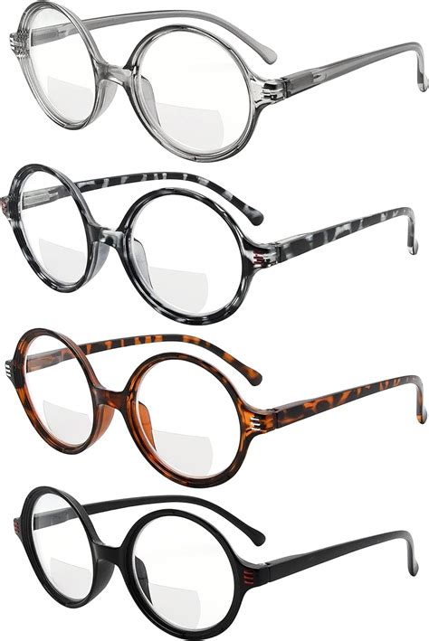 eyekepper 4 pack bifocal reading glasses women small lens round bi focal readers 2