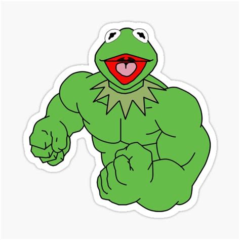 Kermit The Muscle Frog Sticker For Sale By Impossibleartbg Redbubble