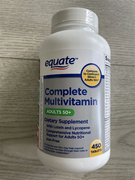 Equate Complete Multivitamin Tablets Adults 50 450 Count