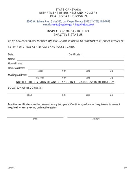 Form 577 Fill Out Sign Online And Download Fillable Pdf Nevada