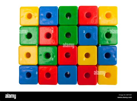 Colored Plastic Cubes On A White Background Stock Photo Alamy