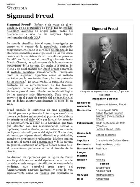 Sigmund Freud Wikipedia La Enciclopedia Libre Pdf Sigmund Freud