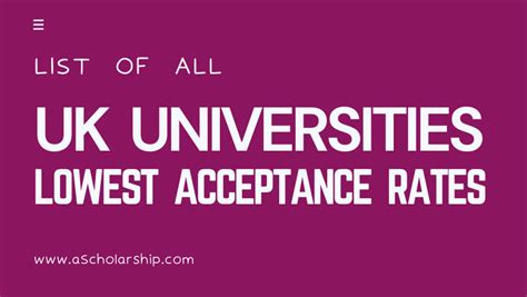 Uk University Acceptance Rate Educationscientists