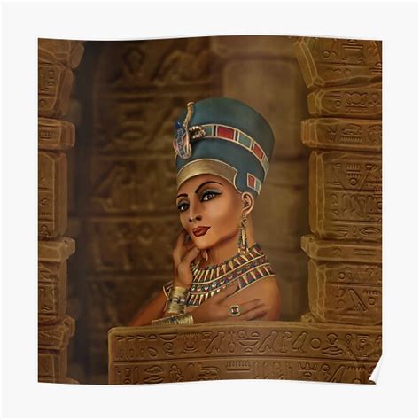Nefertiti Neferneferuaten The Egyptian Queen Poster By K9printart Redbubble