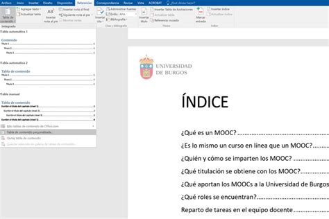 Crea Un Ndice Autom Tico En Word Centro De Ense Anza Virtual De La Universidad De Burgos