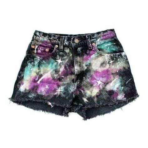 Galaxy Shorts Liked On Polyvore Featuring Shorts Galaxy Print Shorts