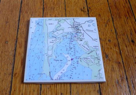 Wellfleet Cape Cod Noaa Map Ceramic Coaster Wedding Favor Or