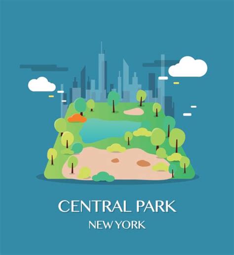 Central Park Manhattan Illustrationerillustrationer Och Vektorbilder
