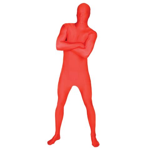 Adult Fancy Dress Costume Red Man Party Suit Full Red Body Suit Med Free Pandp Ebay